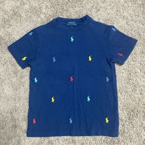 Polo by Ralph Lauren Kids' Navy Tee with Colorful Embroidery